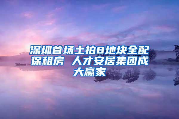 深圳首场土拍8地块全配保租房 人才安居集团成大赢家