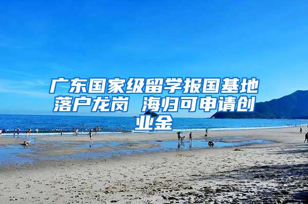 广东国家级留学报国基地落户龙岗 海归可申请创业金