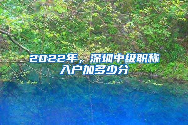 2022年，深圳中级职称入户加多少分