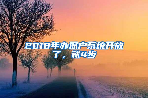 2018年办深户系统开放了，就4步