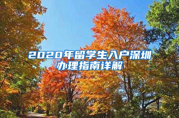 2020年留学生入户深圳办理指南详解