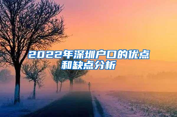 2022年深圳户口的优点和缺点分析