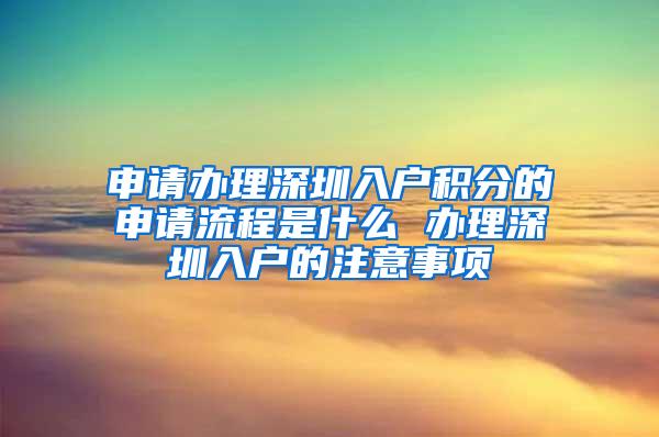 申请办理深圳入户积分的申请流程是什么 办理深圳入户的注意事项