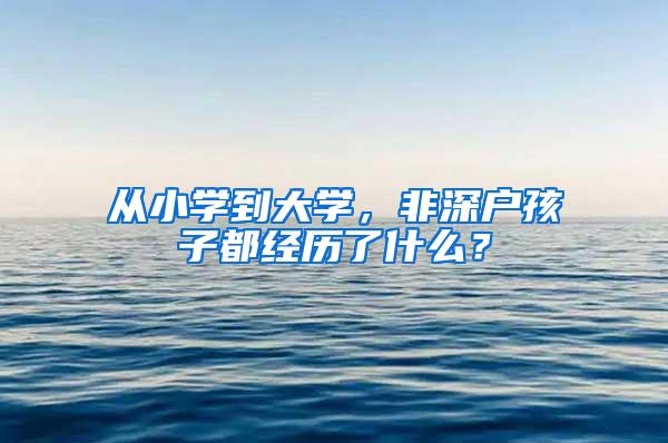 从小学到大学，非深户孩子都经历了什么？