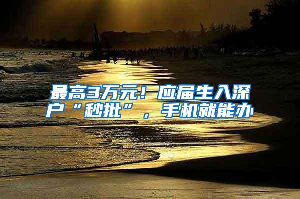 最高3万元！应届生入深户“秒批”，手机就能办