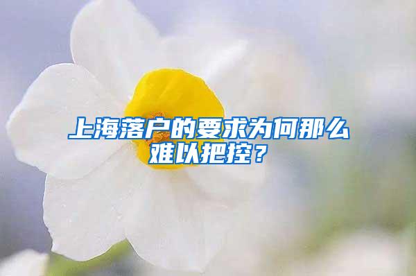 上海落户的要求为何那么难以把控？