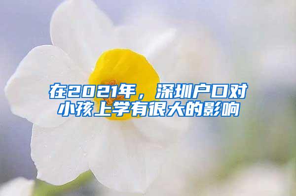 在2021年，深圳户口对小孩上学有很大的影响