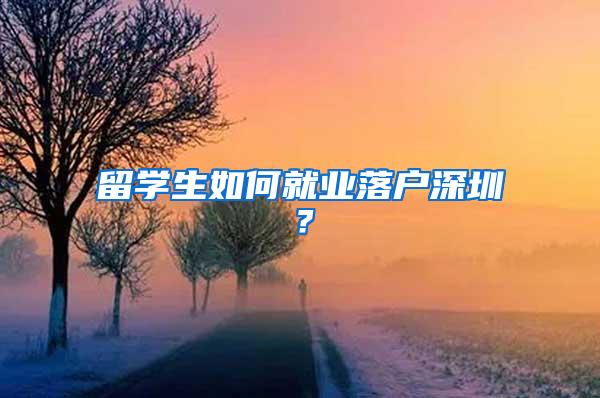 留学生如何就业落户深圳？