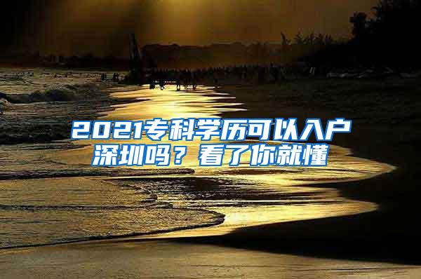 2021专科学历可以入户深圳吗？看了你就懂