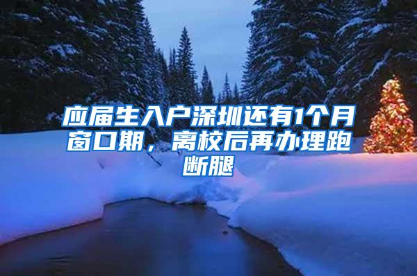 应届生入户深圳还有1个月窗口期，离校后再办理跑断腿