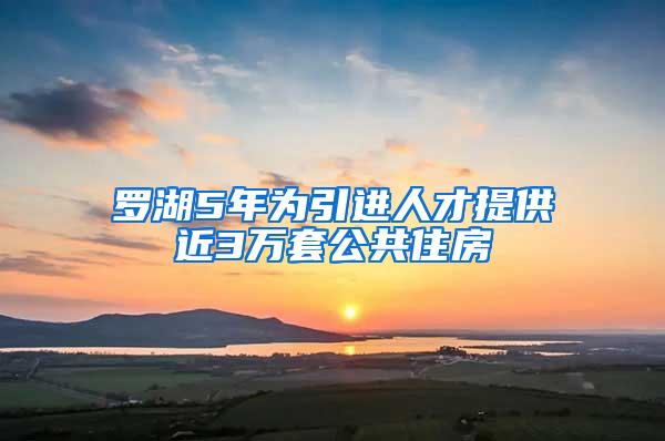 罗湖5年为引进人才提供近3万套公共住房