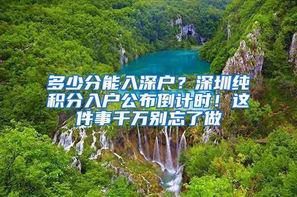 多少分能入深户？深圳纯积分入户公布倒计时！这件事千万别忘了做