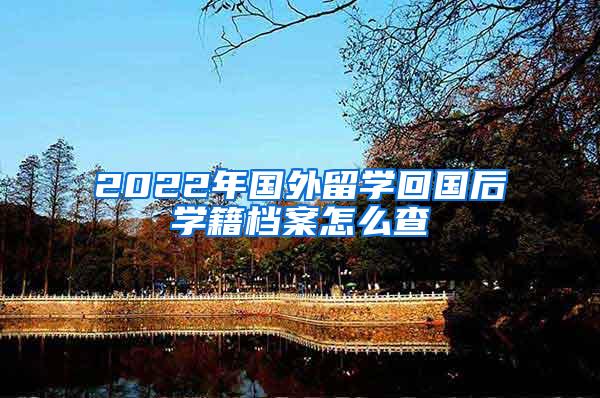 2022年国外留学回国后学籍档案怎么查