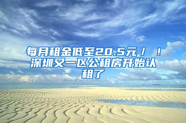 每月租金低至20.5元／㎡！深圳又一区公租房开始认租了