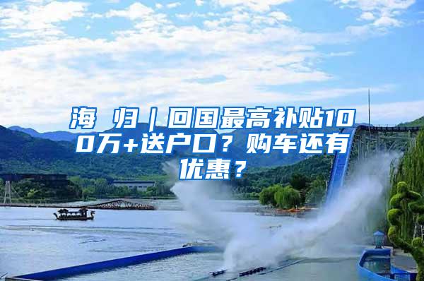 海 归｜回国最高补贴100万+送户口？购车还有优惠？