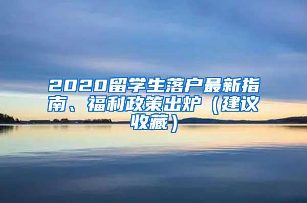 2020留学生落户最新指南、福利政策出炉（建议收藏）