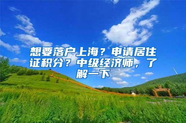 想要落户上海？申请居住证积分？中级经济师，了解一下