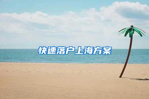 快速落户上海方案