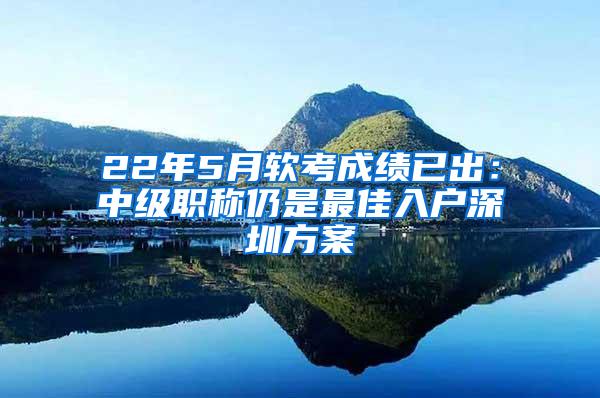 22年5月软考成绩已出：中级职称仍是最佳入户深圳方案