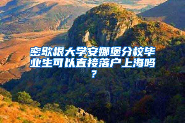 密歇根大学安娜堡分校毕业生可以直接落户上海吗？