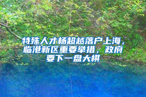 特殊人才杨超越落户上海，临港新区重要举措，政府要下一盘大棋