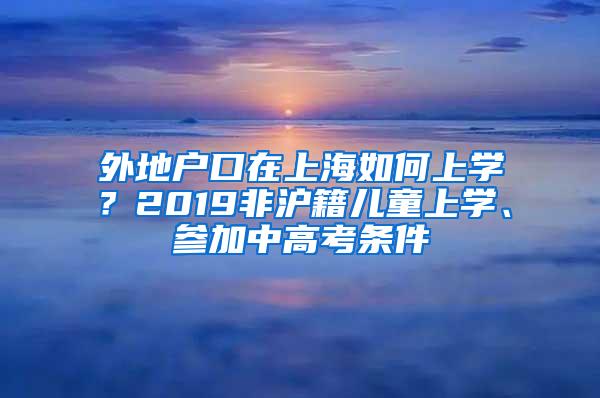 外地户口在上海如何上学？2019非沪籍儿童上学、参加中高考条件