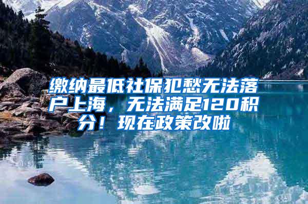 缴纳最低社保犯愁无法落户上海，无法满足120积分！现在政策改啦