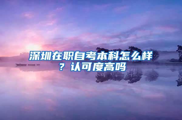 深圳在职自考本科怎么样？认可度高吗