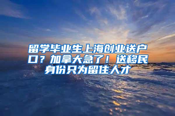 留学毕业生上海创业送户口？加拿大急了！送移民身份只为留住人才