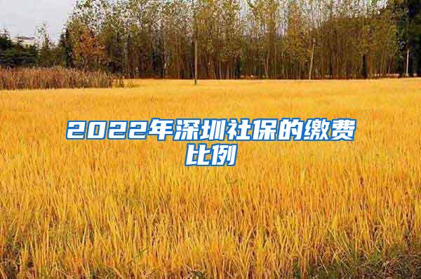 2022年深圳社保的缴费比例