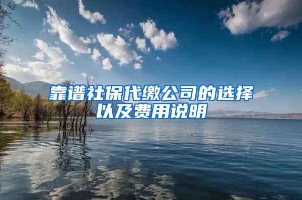 靠谱社保代缴公司的选择以及费用说明