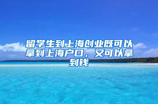 留学生到上海创业既可以拿到上海户口，又可以拿到钱