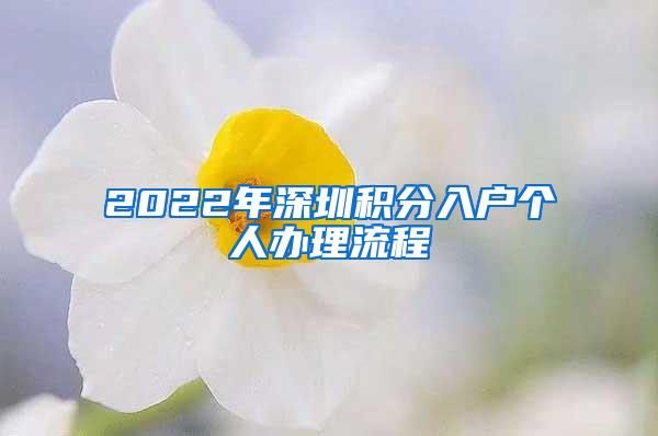 2022年深圳积分入户个人办理流程