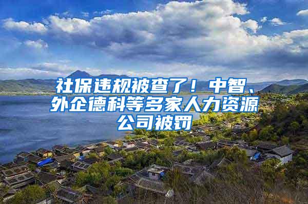 社保违规被查了！中智、外企德科等多家人力资源公司被罚