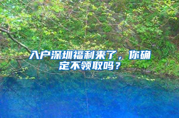 入户深圳福利来了，你确定不领取吗？