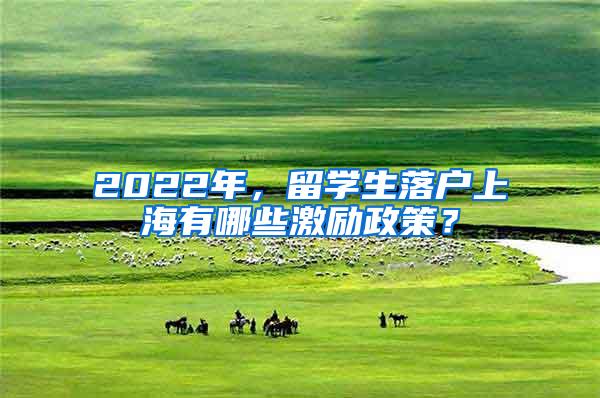 2022年，留学生落户上海有哪些激励政策？