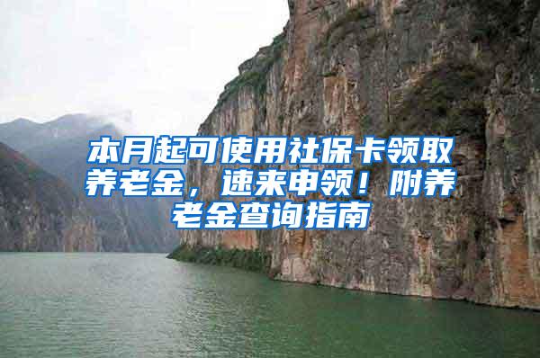 本月起可使用社保卡领取养老金，速来申领！附养老金查询指南→