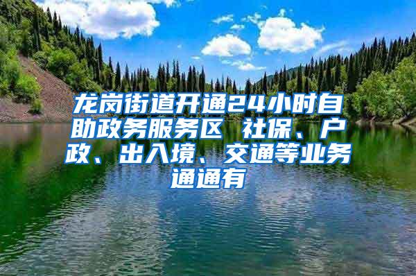 龙岗街道开通24小时自助政务服务区 社保、户政、出入境、交通等业务通通有