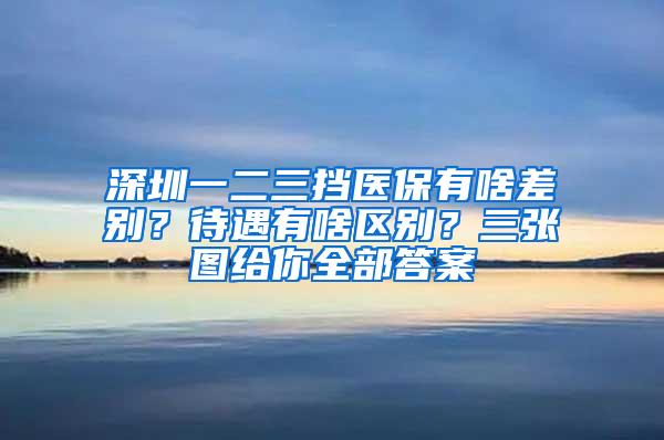 深圳一二三挡医保有啥差别？待遇有啥区别？三张图给你全部答案