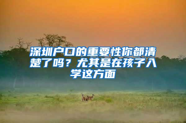 深圳户口的重要性你都清楚了吗？尤其是在孩子入学这方面