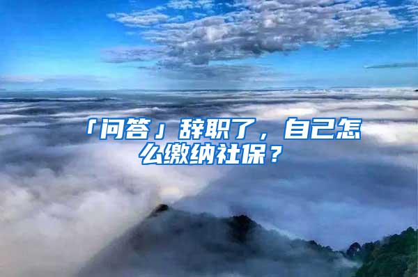 「问答」辞职了，自己怎么缴纳社保？