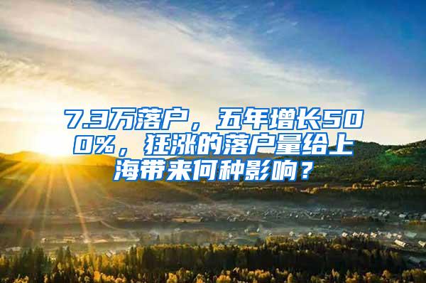 7.3万落户，五年增长500%，狂涨的落户量给上海带来何种影响？