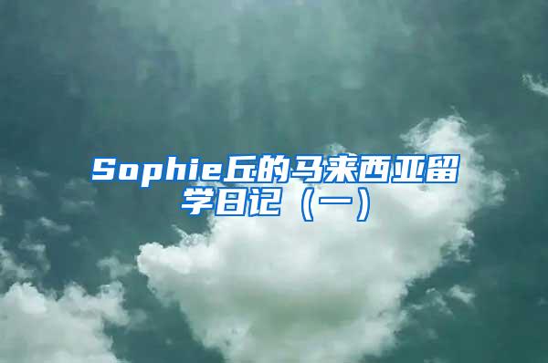 Sophie丘的马来西亚留学日记（一）