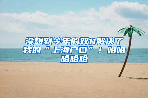 没想到今年的双11解决了我的“上海户口”！哈哈哈哈哈