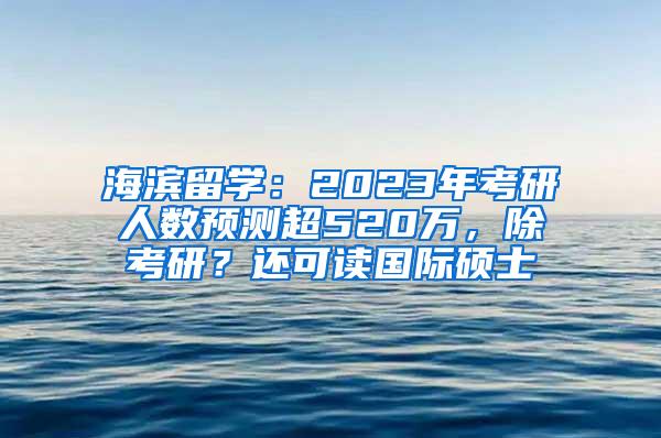 海滨留学：2023年考研人数预测超520万，除考研？还可读国际硕士