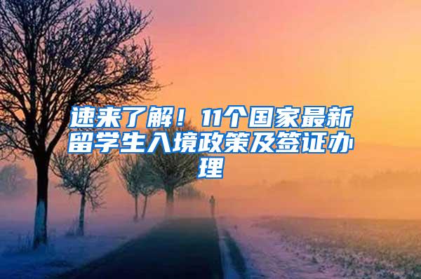 速来了解！11个国家最新留学生入境政策及签证办理