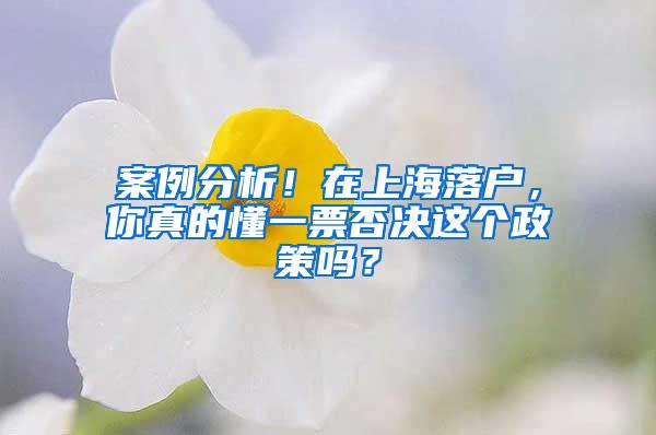 案例分析！在上海落户，你真的懂一票否决这个政策吗？