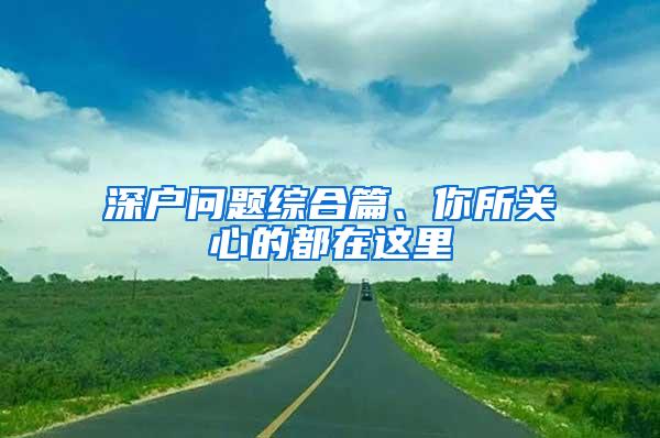 深户问题综合篇、你所关心的都在这里