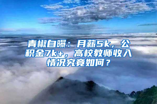 青椒自曝：月薪5k，公积金7k+，高校教师收入情况究竟如何？