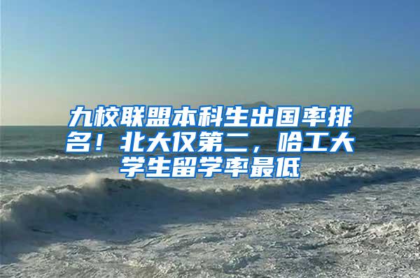 九校联盟本科生出国率排名！北大仅第二，哈工大学生留学率最低